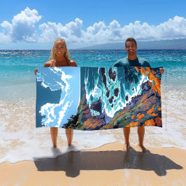 Stor och mjuk färgstark Sonoma Kusten Beach Towel