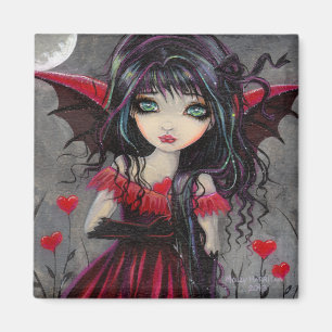 Stor Ögon Söt Röd Hjärtan Gotisk Vampyr Älva Konst Magnet