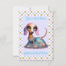 Stor Ögon Whimsical Dachshund Party Inbjudningar