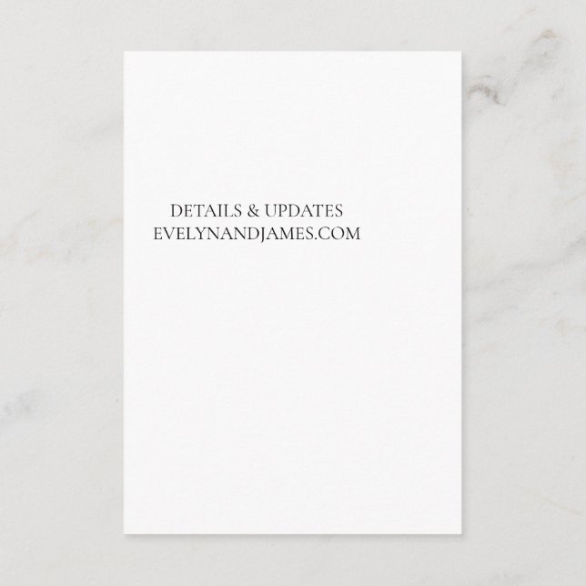 Stor Oliv Botanisk Bröllopsdetaljkort Tilläggskort (Baksida)