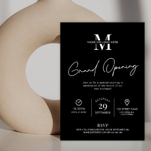 Stor öppen Logotyp här Minimalistisk svartvitt Inbjudningar