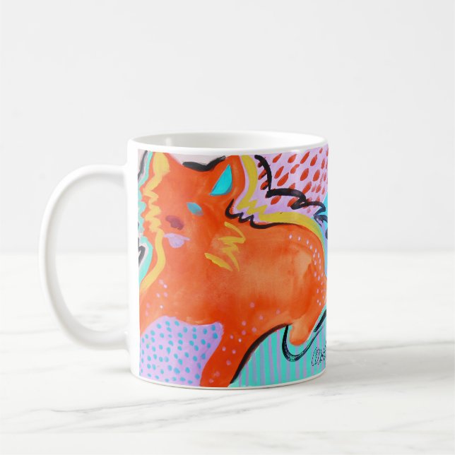 Stor Orange Cat mugg (Vänster)