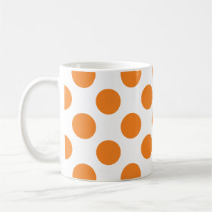 Stor orange polka dots kaffemugg