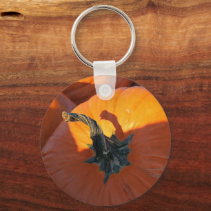 Stor Orange Pumpa Nyckelring