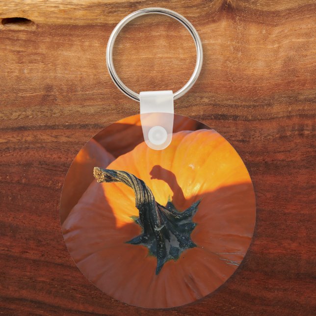 Stor Orange Pumpa  Nyckelring (Framsida)