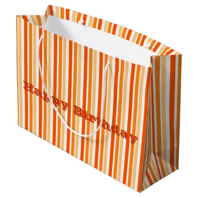 Stor Orange Rand Papper gift-flagga för (Baksidan Vinklad)