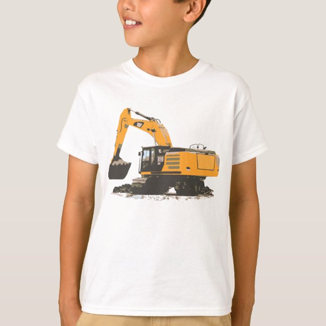 Stor orange Retro grävskopa #3 T Shirt (Framsida)