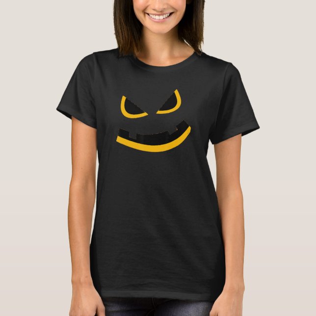 Stor Orange Vild Jack O Lantern  Halloween-design T Shirt (Framsida)