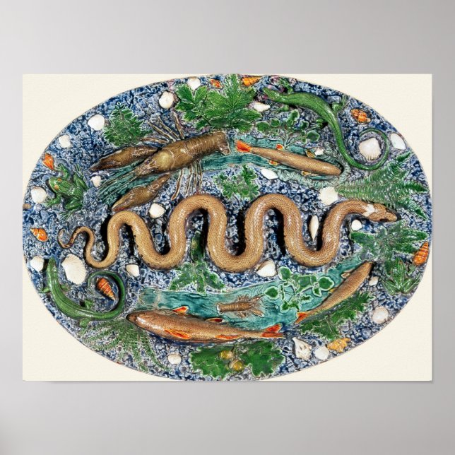 Stor ovalskål formad i relief poster (Framsidan)
