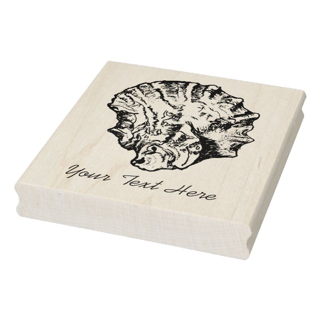 Stor Oyster Napkin Frimärke Stämpel (Stämpel)