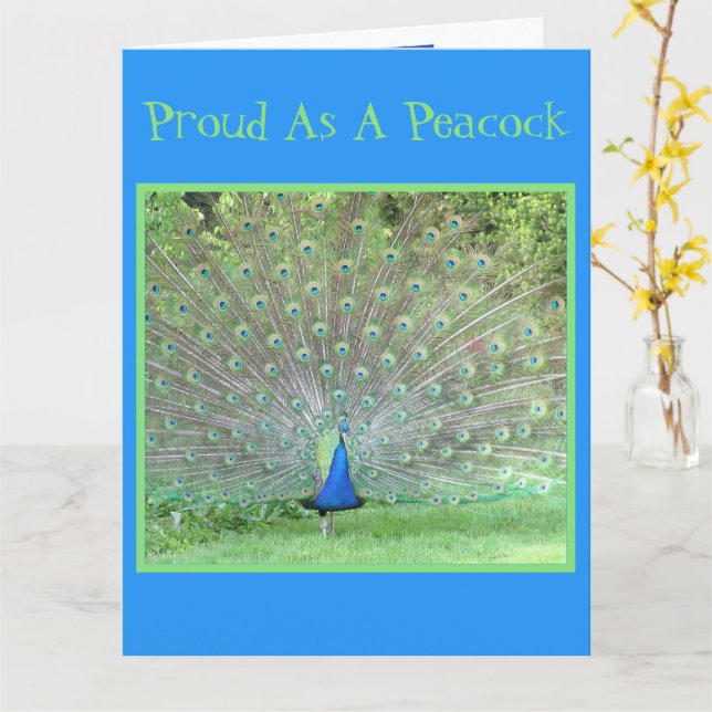 STOR/ PAPPA BIRTHDAY/PROUD DU ÄR MIN PAPPA/PEACOCK KORT (Gul blomma)