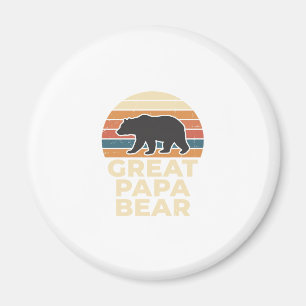 Stor Pappa Björn Retro Solnedgång Vintage Vektor D Magnet