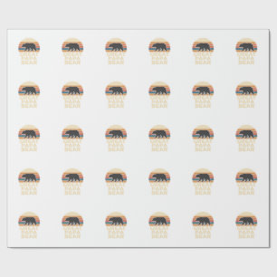 Stor Pappa Björn Retro Solnedgång Vintage Vektor D Presentpapper