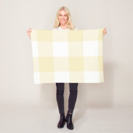 Stor Pastel Gult och White Gingham Play Fleecefilt