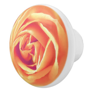 Stor Pastell Orange Ros Tryck Knopp