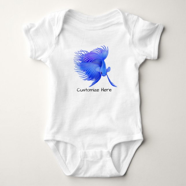 Stor PC för anpassade en för blåttBetta fisk Tee Shirt (Framsida)