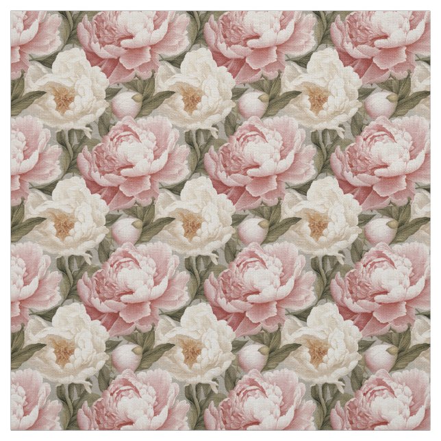 Stor Peonies design Linen Upholstoppning Fabric Tyg (Prov)
