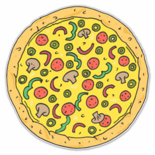 Stor Pepperoni Pizza Paj Tasty Food Klistermärken