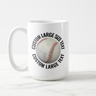 Stor Personlig Text Baseboll Bild 443ml Anpassad Kaffemugg