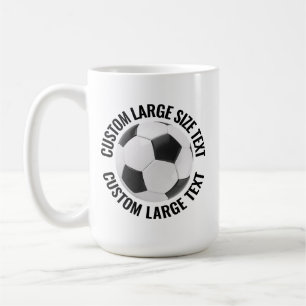 Stor Personlig Text Fotboll 425g. Anpassad Kaffemugg