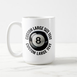 Stor Personlig Text Pool 8 Boll 0,44l Anpassad Kaffemugg