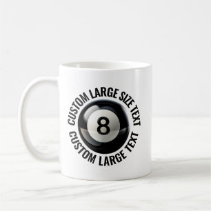 Stor Personlig Text Pool 8 Boll 325 ml Anpassad Kaffemugg
