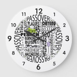 Stor Pesach Round Clock "Dayenu" Klocka