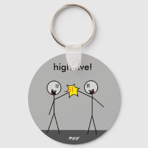 stor pinne high5, 5! , kick fem! , - DTT Nyckelring