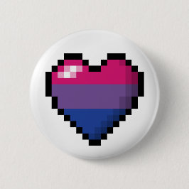 Stor Pixel Heart-design i Flagga Bisexual-Pride Knapp