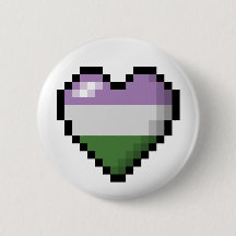 Stor Pixel Heart-design i Flagga Genderqueer-Pride