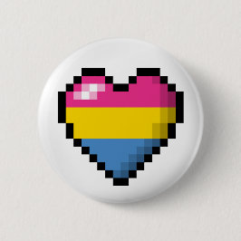 Stor Pixel Heart-design i Flagga Pansexual Pride Knapp
