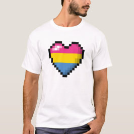 Stor Pixel Heart-design i Flagga Pansexual Pride Tee