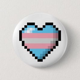 Stor Pixel Heart-design i Flagga Transgender-Pride Knapp