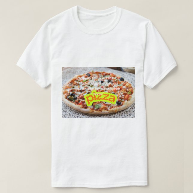 Stor Pizza Bild - Läcker Mat Illustration T Shirt (Design framsida)
