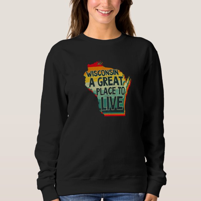 Stor plats Live Wisconsin T Shirt (Framsida)