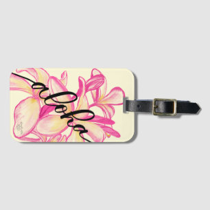 Stor Plumeria Aloha Hawaii hänger lös märkre Bagagebricka