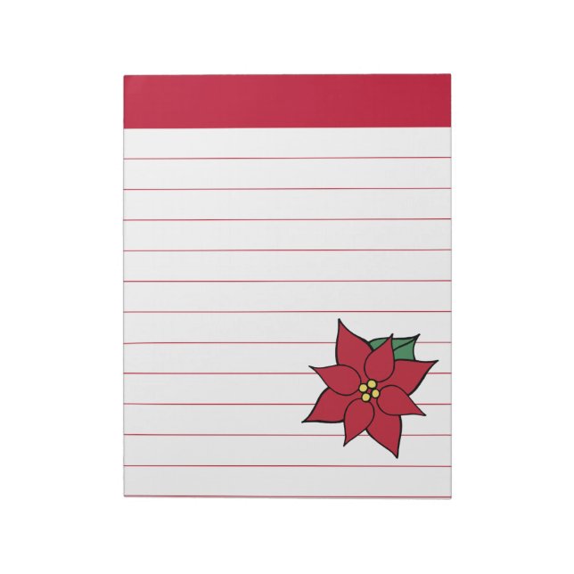 Stor Poinsettia Höcknotisblock Anteckningsblock (Roterad)