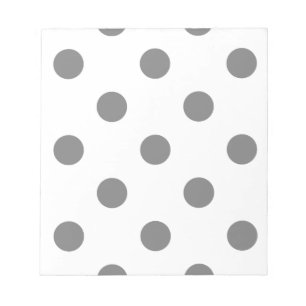 Stor polka dots - grått på vit anteckningsblock