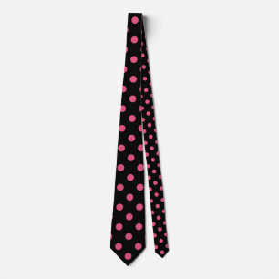 Stor polka dots - mörka rosor på svart slips