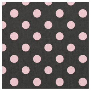 Stor polka dots - rosor på svart tyg