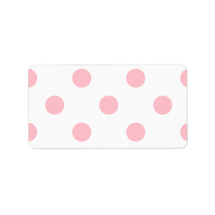 Stor polka dots - rosor på vit adressetikett
