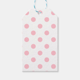 Stor polka dots - rosor på vit presentetikett