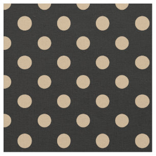 Stor polka dots - solbränna på svart tyg