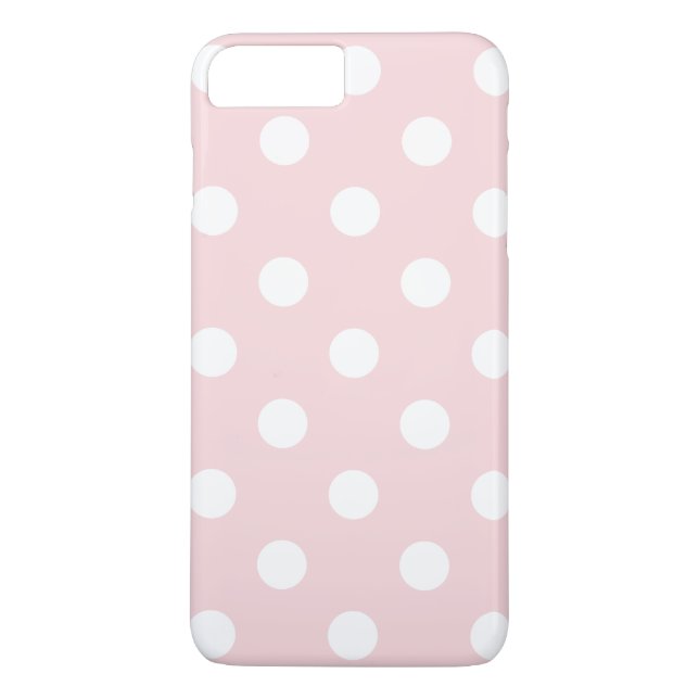Stor polka dots - vit på blek - rosor Case-Mate iPhone skal (Baksida)