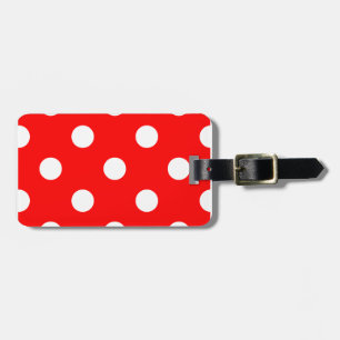 Stor polka dots - vit på rött bagagebricka