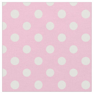 Stor polka dots - vit på sockervadden tyg