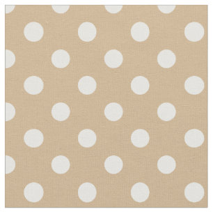 Stor polka dots - vit på solbränna tyg