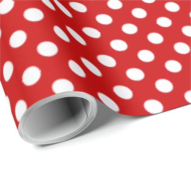 Stor Polka-prickad design Balloon Red Presentpapper (Rullad Hörn)