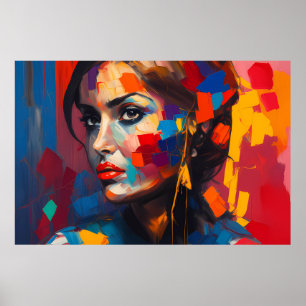 Stor Poster - Abstrakt Rainbow Woman