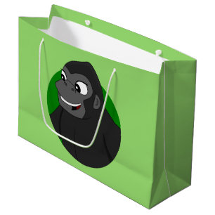 Stor presentpåse med gorillateckning
